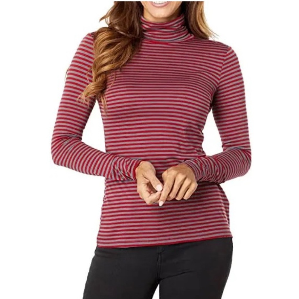 Pendleton Women’s Long-Sleeve Turtleneck Pima Cotton Striped Shirt Size Medium
